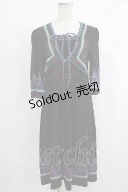 画像1: Ozz oneste / 刺繍プリントチュニックワンピース  黒 H-25-10-08-1046-OO-OP-KB-ZT023