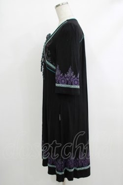 画像2: Ozz oneste / 刺繍プリントチュニックワンピース  黒 H-25-10-08-1046-OO-OP-KB-ZH
