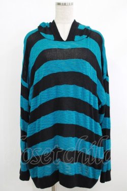 画像1: Deorart / ボーダー・ニットパーカー  エメラルド H-25-10-08-1049-PU-TO-KB-ZH