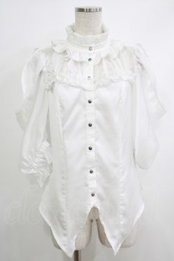 画像1: Hoshibako Works / ミッドナイトスターオフショルダー半袖ブラウス  ホワイト H-25-10-08-1053-LO-BL-KB-ZH