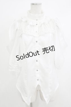 画像1: Hoshibako Works / ミッドナイトスターオフショルダー半袖ブラウス  ホワイト H-25-10-08-1053-LO-BL-KB-ZH