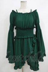 Qutie Frash / オフショルチュニック  グリーン H-25-10-08-1054-QU-TO-KB-ZH