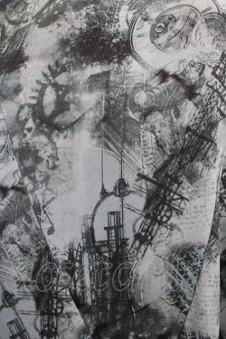 画像4: Ozz Croce / プリントドルマンチュニックトップス  黒 H-25-10-08-1056-OO-TO-KB-ZH