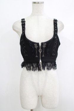 画像1: Rozen Kavalier / 刺繍ショートビスチェ  黒 H-25-10-08-1066-OO-TO-KB-ZH