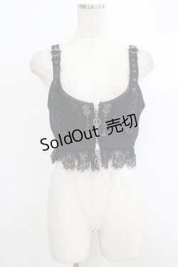 画像1: Rozen Kavalier / 刺繍ショートビスチェ  黒 H-25-10-08-1066-OO-TO-KB-ZH
