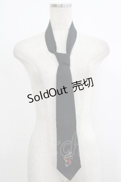 画像1: MA / 刺繍ネクタイ  黒 H-25-10-08-1072-PU-ZA-KB-ZH