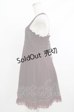 画像2: Ozz oneste / 薔薇刺繍ジャンパースカート  ボルドー H-25-10-08-1011-OO-OP-KB-ZH