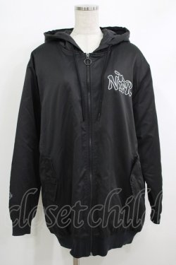 画像1: NieR Clothing / 中綿ブルゾンパーカー  黒 H-25-10-08-1013-PU-JA-KB-ZH