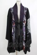 Qutie Frash / 着物カーデ  黒×紫 H-25-10-08-1016-QU-TO-KB-ZH
