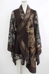 Qutie Frash / 着物カーデ  茶 H-25-10-08-1020-QU-TO-KB-ZH