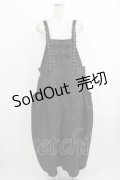 Qutie Frash / サロペットパンツ  ジャガードブラック H-25-10-08-1022-QU-PA-KB-ZH