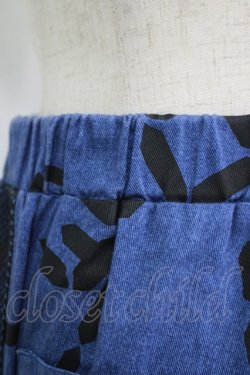 画像4: MALKOMALKA / サイドメッシュ総柄パンツ  ブルー H-25-10-08-1023-PU-PA-KB-ZH