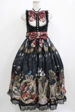 画像1: Royal Princess Alice / Dark Alice Tea Party・まくらくらまコラボジャンパースカート Free ブラック H-25-10-08-005-LO-OP-NS-ZH (1)