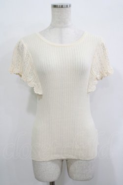 画像1: F&A / 透かし編みラッフルノースリーブニットプルオーバー Free IVORY H-25-10-08-056-LO-TO-NS-ZH