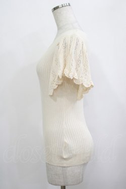 画像2: F&A / 透かし編みラッフルノースリーブニットプルオーバー Free IVORY H-25-10-08-056-LO-TO-NS-ZH