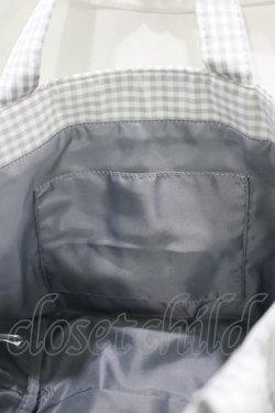 画像3: Maison de FLEUR / ギンガムチェックレースサイドリボントート  グレー H-25-10-08-064-LO-BG-NS-ZH