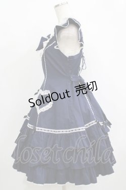 画像2: Angelic Pretty / Cute Heartジャンパースカート Free ネイビー H-25-10-08-006-AP-OP-NS-ZH