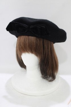 画像1: Maria pipi / ベルベットリボンベレー  ブラック H-25-10-08-074-EL-AC-NS-ZH