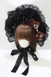 Royal Princess Alice / Dark Alice Tea Party・まくらくらまコラボボンネット風エリザベスカラー  ブラック H-25-10-08-077-LO-AC-NS-ZH