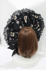 画像2: Royal Princess Alice / Dark Alice Tea Party・まくらくらまコラボボンネット風エリザベスカラー  ブラック H-25-10-08-077-LO-AC-NS-ZH (2)