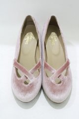 an another angelus / クロスストラップベロアパンプス M/23.5cm PINK H-25-10-08-081-CA-SH-NS-ZH