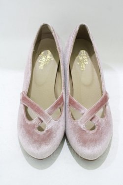 画像1: an another angelus / クロスストラップベロアパンプス M/23.5cm PINK H-25-10-08-081-CA-SH-NS-ZH