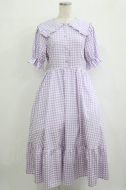 画像1: m petit by misako / AOKデシンギンガムOP M ラベンダー H-25-10-08-011-LO-OP-NS-ZH