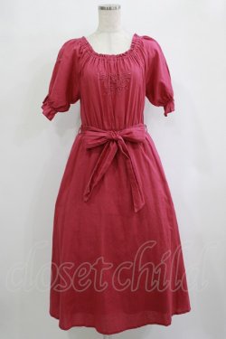 画像1: an another angelus / ローズ刺繍オフショルロングワンピース Free SHOCKING PINK H-25-10-08-014-CA-OP-NS-ZH