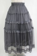 an another angelus / レースフリルチュールスカート Free CHARCOAL H-25-10-08-015-CA-SK-NS-ZH
