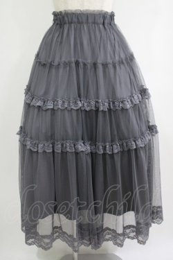 画像1: an another angelus / レースフリルチュールスカート Free CHARCOAL H-25-10-08-015-CA-SK-NS-ZH