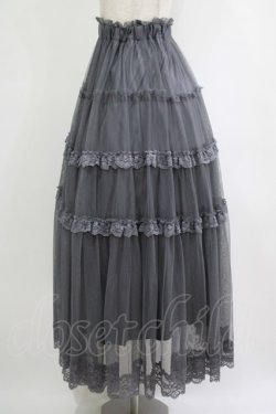 画像2: an another angelus / レースフリルチュールスカート Free CHARCOAL H-25-10-08-015-CA-SK-NS-ZH