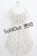 axes femme / 花柄ワンピース M 生成り H-25-10-08-016-AX-OP-NS-ZH