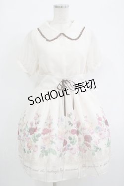 画像1: axes femme POETIQUE / 油絵風パネル花柄ワンピース M アワピンク H-25-10-08-017-AX-OP-NS-ZH