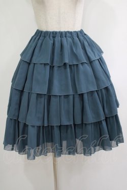 画像1: metamorphose / シフォンフリルスカート Free 紺 H-25-10-08-022-ME-SK-NS-ZH