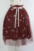 an another angelus / フラワーロゴ刺繍チュールスカート Free Bordeaux H-25-10-08-023-CA-SK-NS-ZH