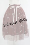 an another angelus / フラワーロゴ刺繍チュールスカート Free Bordeaux H-25-10-08-023-CA-SK-NS-ZH