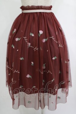 画像3: an another angelus / フラワーロゴ刺繍チュールスカート Free Bordeaux H-25-10-08-023-CA-SK-NS-ZH