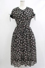 画像1: Maison de FLEUR Petite Robe / フラワープリントドレス S ブラック H-25-10-09-025-EL-OP-NS-ZH (1)
