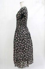 画像2: Maison de FLEUR Petite Robe / フラワープリントドレス S ブラック H-25-10-09-025-EL-OP-NS-ZH (2)