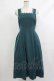 画像1: Maison de FLEUR Petite Robe canone / 冬の庭園ジャンパースカート Blue Green S H-25-10-09-030-EL-OP-NS-ZH (1)