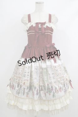 画像1: BABY,THE STARS SHINE BRIGHT / 星すむ今宵のトロイメライ柄ロングフリルジャンパースカート Free エンジ H-25-10-09-003-BA-OP-NS-ZH