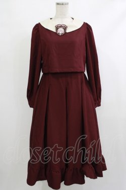 画像1: m petit by misako / サンリオキャラクターズコラボ マイメロディワッペン付きワンピース M ボルドー H-25-10-09-031-LO-OP-NS-ZH