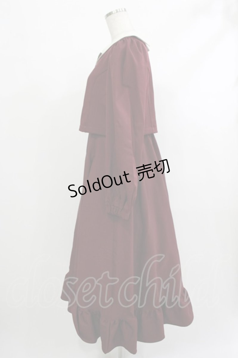 画像2: m petit by misako / サンリオキャラクターズコラボ マイメロディワッペン付きワンピース M ボルドー H-25-10-09-031-LO-OP-NS-ZH (2)
