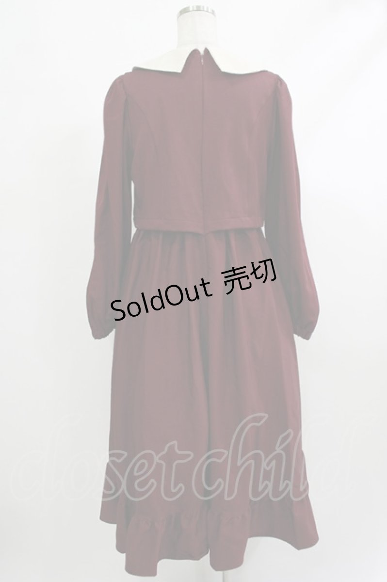 画像3: m petit by misako / サンリオキャラクターズコラボ マイメロディワッペン付きワンピース M ボルドー H-25-10-09-031-LO-OP-NS-ZH (3)