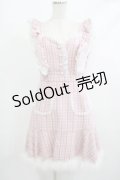 mellfy memory / Berry milk tweedワンピース M PINK H-25-10-09-039-LO-OP-NS-ZH