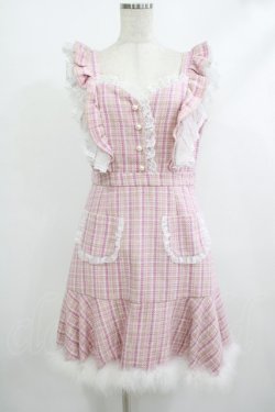 画像1: mellfy memory / Berry milk tweedワンピース M PINK H-25-10-09-039-LO-OP-NS-ZH