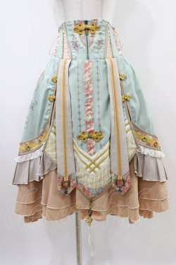 画像1: Ozz oneste / 和チャイナハイウエストスカート  ミント H-25-10-09-1028-OO-SK-KB-ZH