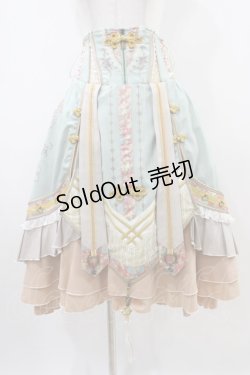 画像1: Ozz oneste / 和チャイナハイウエストスカート  ミント H-25-10-09-1028-OO-SK-KB-ZH