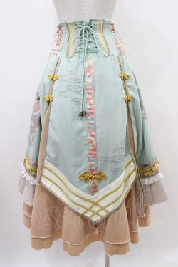 画像2: Ozz oneste / 和チャイナハイウエストスカート  ミント H-25-10-09-1028-OO-SK-KB-ZH