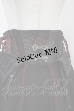 画像4: Ozz oneste / ジャガード切替フリルハイウエストスカート  黒×赤 H-25-10-09-1029-OO-SK-KB-ZH
